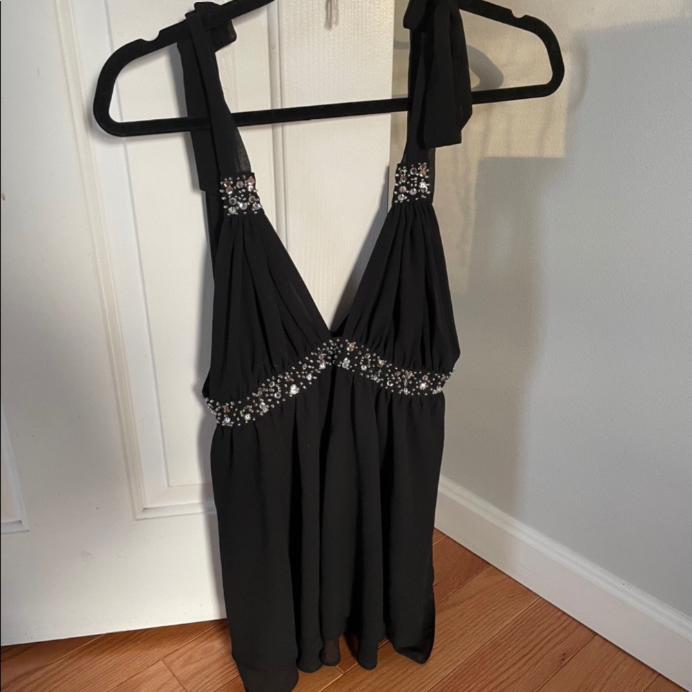 VICTORIAS SECRET SHOULDER TIE SEQUIN TANK